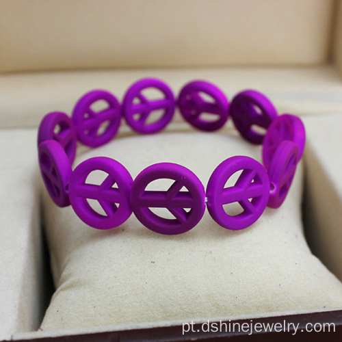 Paz de estiramento colorida oferta resina pulseira pulseiras joias